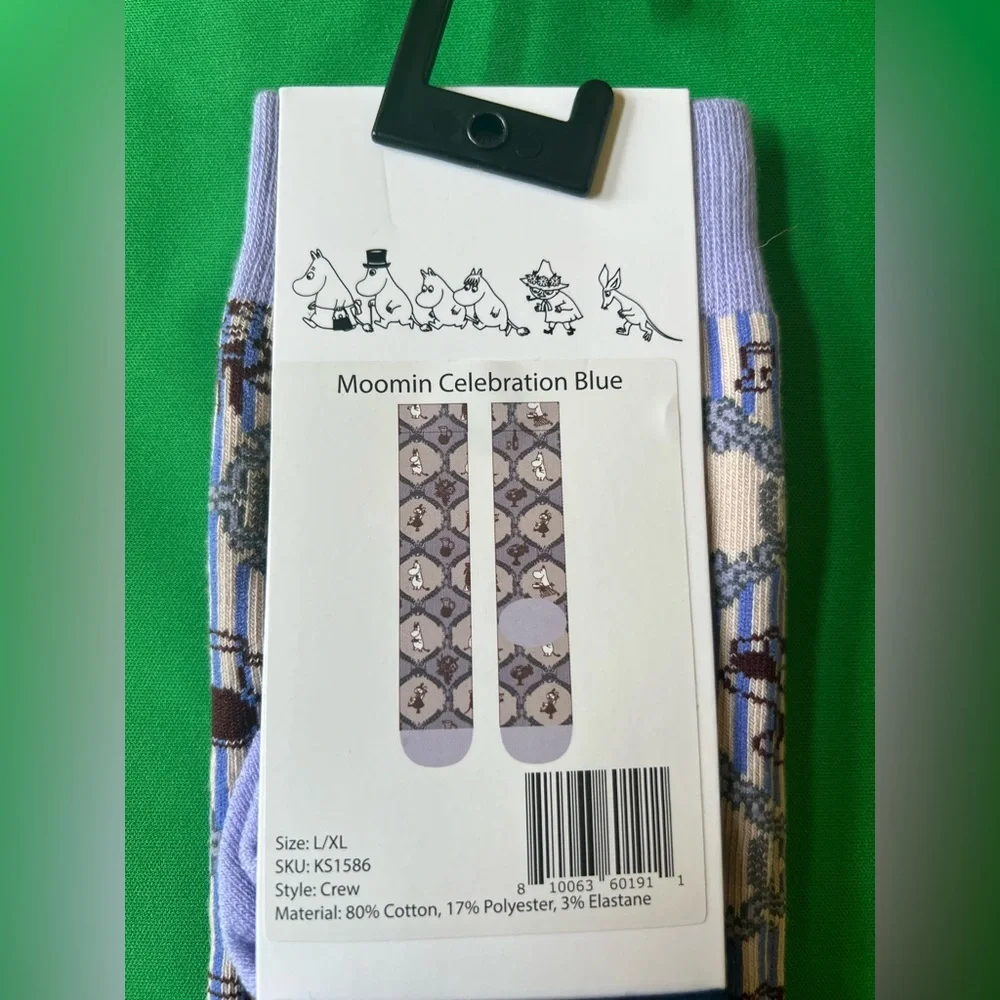 Moomin Celebration Crew Socks Unisex Lavender Size L-XL